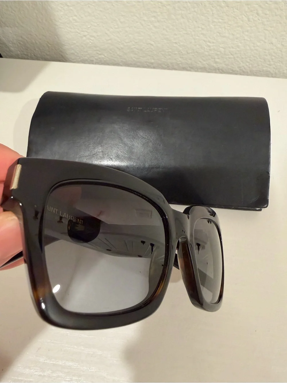 Saint Laurent Oversized Black Square Sunglasses
